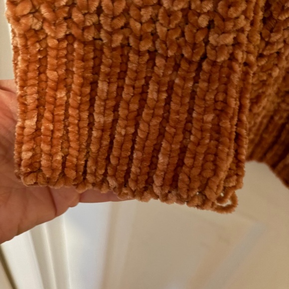 Fringed Rust Chenille Sweater - Picture 4 of 6